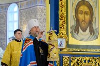 5-Глава Православной Церкви Казахстана и архипастыри Митрополичьего округа совершили воскресную Литургию в главном храме страны