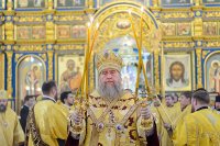 16-Глава Православной Церкви Казахстана и архипастыри Митрополичьего округа совершили воскресную Литургию в главном храме страны