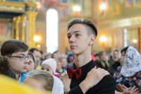 45-Глава Православной Церкви Казахстана и архипастыри Митрополичьего округа совершили воскресную Литургию в главном храме страны