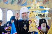 48-Глава Православной Церкви Казахстана и архипастыри Митрополичьего округа совершили воскресную Литургию в главном храме страны