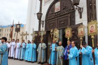 36-Епископ Амфилохий принял участие в торжествах в честь Успения Пресвятой Богородицы в главном храме Казахстана