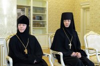 2-Глава Казахстанского Митрополичьего округа встретился с настоятельницами монастырей, прибывших на празднование 110-летия учреждения Иверско-Серафимовской обители