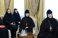 4-Глава Казахстанского Митрополичьего округа встретился с настоятельницами монастырей, прибывших на празднование 110-летия учреждения Иверско-Серафимовской обители