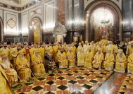 20-В 10-ю годовщину интронизации Святейшего Патриарха Кирилла в Храме Христа Спасителя совершена Литургия с участием Предстоятелей и представителей Поместных Церквей
