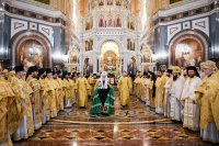 22-В 10-ю годовщину интронизации Святейшего Патриарха Кирилла в Храме Христа Спасителя совершена Литургия с участием Предстоятелей и представителей Поместных Церквей