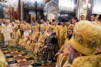 25-В 10-ю годовщину интронизации Святейшего Патриарха Кирилла в Храме Христа Спасителя совершена Литургия с участием Предстоятелей и представителей Поместных Церквей