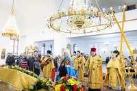 7-День памяти апостола Андрея Первозванного. Митрополит Александр возглавил Литургию в Андреевском кафедральном соборе Усть-Каменогорска.
