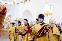 14-День памяти апостола Андрея Первозванного. Митрополит Александр возглавил Литургию в Андреевском кафедральном соборе Усть-Каменогорска.