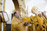 32-День памяти апостола Андрея Первозванного. Митрополит Александр возглавил Литургию в Андреевском кафедральном соборе Усть-Каменогорска.