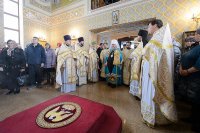 6-В Лазареву субботу епископ Амфилохий сослужил Главе Митрополичьего округа за Литургией на месте подвигов новомучениц и исповедниц Акмолинских