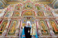 9-В Лазареву субботу епископ Амфилохий сослужил Главе Митрополичьего округа за Литургией на месте подвигов новомучениц и исповедниц Акмолинских