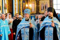 20-В канун праздника Успения Божией Матери епископ Амфилохий сослужил митрополиту Астанайскому и Казахстанскому Александру за всенощным бдением в главном храме Казахстана