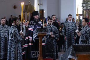Чтение заключительной части Покаянного канона преподобного Андрея Критского в Андреевском соборе Усть-Каменогорска