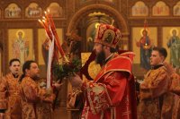 17-Пасхальная вечерня в Андреевском кафедральном соборе города Усть-Каменогорска