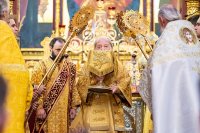 26-В неделю по Воздвижении и день памяти благоверных князей Олега Брянского и Михаила Черниговского епископ Усть-Каменогорский и Семипалатинский Амфилохий сослужил митрополиту Александру за Литургией в Вознесенском соборе Южной столицы