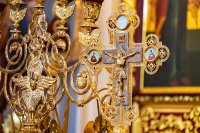 30-В неделю по Воздвижении и день памяти благоверных князей Олега Брянского и Михаила Черниговского епископ Усть-Каменогорский и Семипалатинский Амфилохий сослужил митрополиту Александру за Литургией в Вознесенском соборе Южной столицы