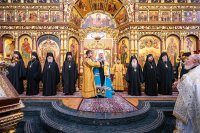 34-В неделю по Воздвижении и день памяти благоверных князей Олега Брянского и Михаила Черниговского епископ Усть-Каменогорский и Семипалатинский Амфилохий сослужил митрополиту Александру за Литургией в Вознесенском соборе Южной столицы
