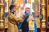 35-В неделю по Воздвижении и день памяти благоверных князей Олега Брянского и Михаила Черниговского епископ Усть-Каменогорский и Семипалатинский Амфилохий сослужил митрополиту Александру за Литургией в Вознесенском соборе Южной столицы