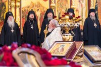 36-В неделю по Воздвижении и день памяти благоверных князей Олега Брянского и Михаила Черниговского епископ Усть-Каменогорский и Семипалатинский Амфилохий сослужил митрополиту Александру за Литургией в Вознесенском соборе Южной столицы