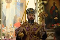 37-Божественная Литургия в Неделю Крестопоклонную в Воскресенском кафедральном соборе города Семипалатинска