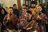 42-Божественная Литургия в Неделю Крестопоклонную в Воскресенском кафедральном соборе города Семипалатинска