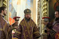52-Божественная Литургия в Неделю Крестопоклонную в Воскресенском кафедральном соборе города Семипалатинска