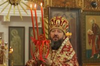 42-Литургия пасхальным чином в Богородице-Рождественском храме города Усть-Каменогорска