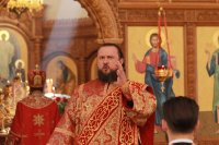 34-В Неделю о слепом Преосвященнейший епископ Амфилохий совершил Божественную Литургию в Андреевском кафедральном соборе Усть-Каменогорска