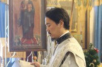 7-Божественная Литургия архиерейским чином в Богородице-Рождественском храме города Усть-Каменогорска