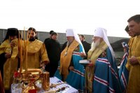 2-Митрополит Александр и архипастыри Казахстанского Митрополичьего округа приняли участие в освящении закладного камня в основание строительства Преображенского храма в столице Узбекистана 