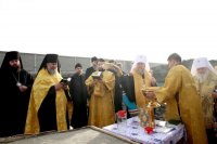 6-Митрополит Александр и архипастыри Казахстанского Митрополичьего округа приняли участие в освящении закладного камня в основание строительства Преображенского храма в столице Узбекистана 