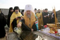 8-Митрополит Александр и архипастыри Казахстанского Митрополичьего округа приняли участие в освящении закладного камня в основание строительства Преображенского храма в столице Узбекистана 