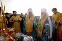 12-Митрополит Александр и архипастыри Казахстанского Митрополичьего округа приняли участие в освящении закладного камня в основание строительства Преображенского храма в столице Узбекистана 