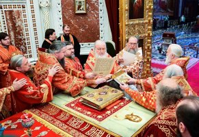 Епископ Амфилохий сослужил Святейшему Патриарху Кириллу за Литургией в храме Христа Спасителя в Москве и принял участие в хиротонии архимандрита Игнатия (Сидоренко) во епископа Актюбинского и Кызылординского