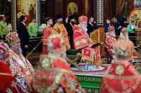 5-Епископ Амфилохий сослужил Святейшему Патриарху Кириллу за Литургией в храме Христа Спасителя в Москве и принял участие в хиротонии архимандрита Игнатия (Сидоренко) во епископа Актюбинского и Кызылординского