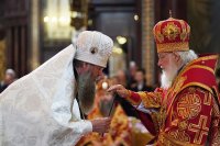 8-Управляющий Усть-Каменогорской и Семипалатинской епархией сослужил Святейшему Патриарху Кириллу за Литургией в храме Христа Спасителя в Москве и принял участие в хиротонии архимандрита Клавдиана (Полякова) во епископа Талдыкорганского 