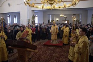 В Андреевском соборе торжественно встретили чтимую икону Божией Матери