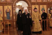 12-День памяти апостола Андрея Первозванного. Митрополит Александр возглавил Литургию в Андреевском кафедральном соборе Усть-Каменогорска