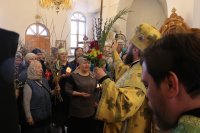 19-Вечернее богослужение в кафедральном соборе в канун праздника Входа Господня в Иерусалим