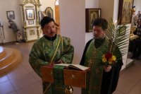 33-Вечернее богослужение в кафедральном соборе в канун праздника Входа Господня в Иерусалим