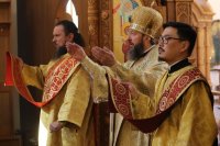 26-В праздник Всех Святых Управляющий Усть-Каменогорской и Семипалатинской епархией совершил Литургию в Андреевском кафедральном соборе г. Усть-Каменогорска