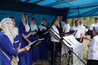 56-В десятую годовщину возобновления паломничества архиепископ Амфилохий возглавил служение Божественной Литургии на Святом ключе близ Семипалатинска