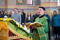 13-Управляющий Усть-Каменогорской и Семипалатинской епархии сослужил Главе Православной Церкви Казахстана за воскресной Литургией в Александро-Невском соборе Алма-Аты