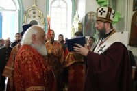 25-В Неделю о слепом архиепископ Амфилохий возглавил богослужения в Воскресенском кафедральном соборе города Семипалатинска