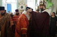 26-В Неделю о слепом архиепископ Амфилохий возглавил богослужения в Воскресенском кафедральном соборе города Семипалатинска