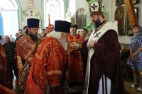 27-В Неделю о слепом архиепископ Амфилохий возглавил богослужения в Воскресенском кафедральном соборе города Семипалатинска