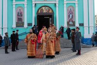 1-В день памяти священномученика Александра, архиепископа Семипалатинского, Глава Казахстанского Митрополичьего округа совершил Литургию в Воскресенском соборе города Семипалатинска 