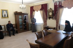 Архиепископ Амфилохий встретился с делегацией, сопровождающей по епархиям Казахстана ковчег с частицей мощей преподобного Сергия Радонежского