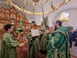 Всенощное богослужение в Андреевском кафедральном соборе в канун Вербного воскресения