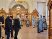 18-Вечернее богослужение в кафедральном соборе накануне двунадесятого праздника Сретения Господа Бога и Спаса нашего Иисуса Христа